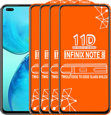 TWIGLO Edge To Edge Tempered Glass for INFINIX NOTE 8(Pack of 4)