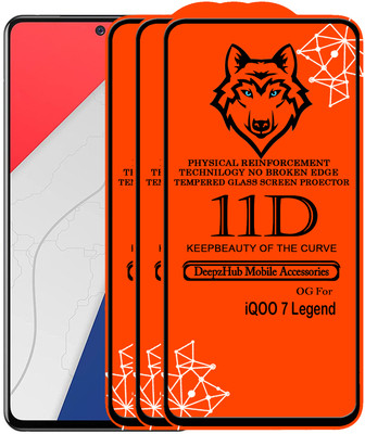 DeepzHub Edge To Edge Tempered Glass for iQOO 7 Legend(Pack of 3)