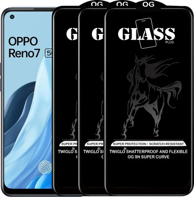TWIGLO Edge To Edge Tempered Glass for OPPO RENO 7 5G(Pack of 3)