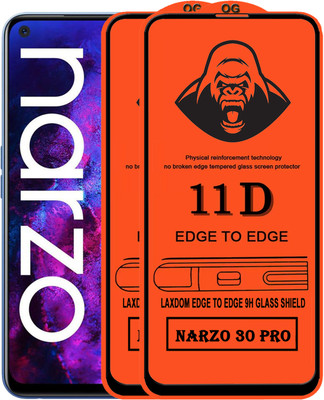 Laxdom Edge To Edge Tempered Glass for REALME NARZO 30 PRO(Pack of 2)