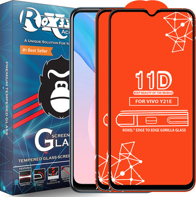 Roxel Edge To Edge Tempered Glass for Vivo Y21E(Pack of 2)