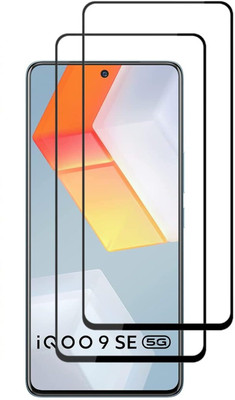 HIE POWER Edge To Edge Tempered Glass for iQOO 9 SE 5G- | Full Glue Curved Tempered Glass | Bubble Free Installation |(Pack of 2)