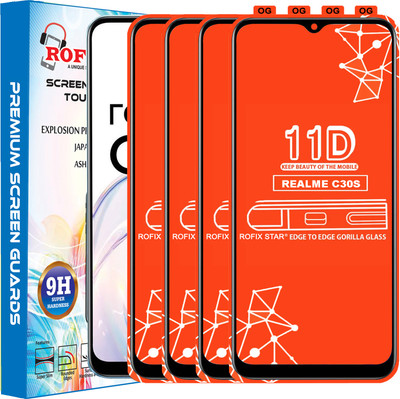 Rofix star Edge To Edge Tempered Glass for REALME C30S(Pack of 4)