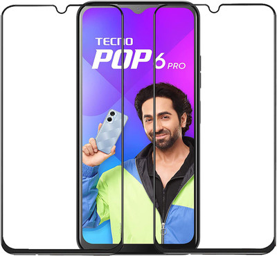 SNMART Edge To Edge Tempered Glass for Tecno Pop 6 Pro(Pack of 2)