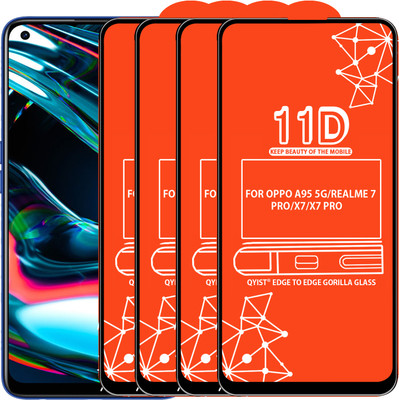 Qyist Edge To Edge Tempered Glass for FOR OPPO A95 5G, REALME 7 PRO, REALME X7, REALME X7 PRO, REALME 8 4G, REALME 8 PRO 4G(Pack of 4)