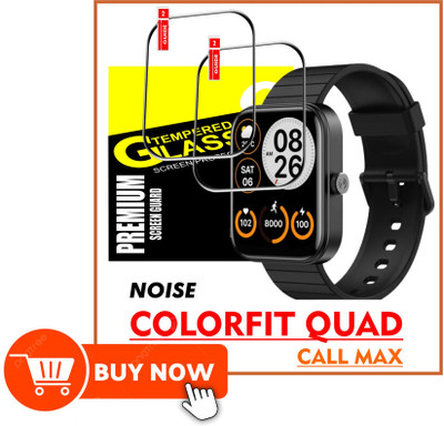 FINCH Edge To Edge Tempered Glass for NOISE COLORFIT QUAD CALL MAX SMART WATCH(Pack of 2)
