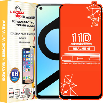 Laxdom Edge To Edge Tempered Glass for REALME 6I(Pack of 1)