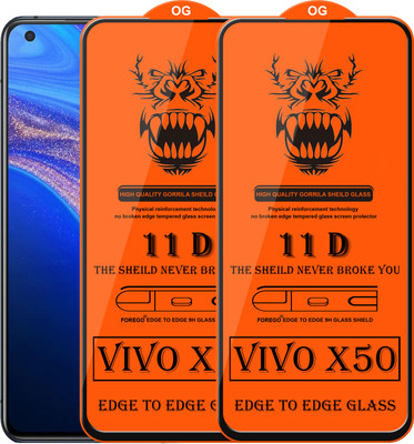 Forego Edge To Edge Tempered Glass for Vivo X50(Pack of 2)