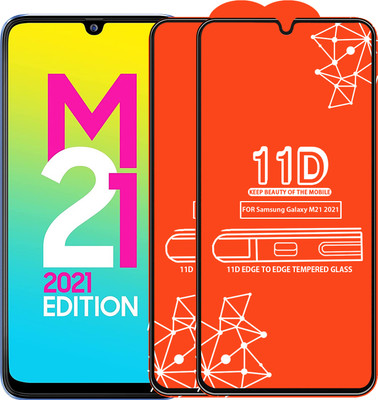 Qyist Edge To Edge Tempered Glass for Samsung Galaxy M21 2021(Pack of 2)