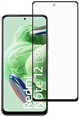 YOUTH MOBI Edge To Edge Tempered Glass for Redmi Note 12 5G, Redmi Note 12, Poco X5 (Black)(Pack of 1)