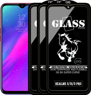 PFOAM Edge To Edge Tempered Glass for Realme 3i(Pack of 3)