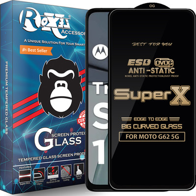 Roxel Edge To Edge Tempered Glass for MOTO G62 5G(Pack of 1)