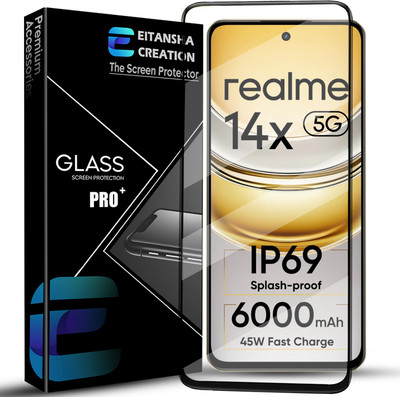 EITANSHA CREATION Edge To Edge Tempered Glass for Realme 14X 5G, Realme 12X 5G, Realme 14X(Pack of 1)