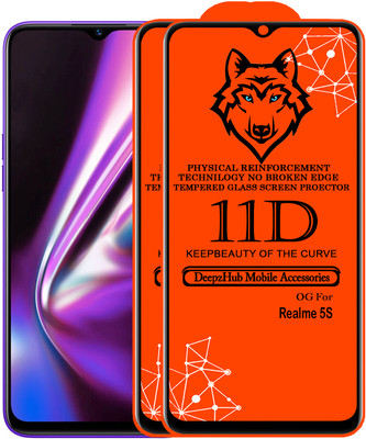 DeepzHub Edge To Edge Tempered Glass for Realme 5s(Pack of 2)