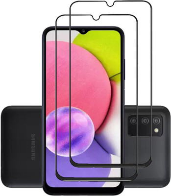 INFINITYWORLD Edge To Edge Tempered Glass for SAMSUNG Galaxy A03s(Pack of 2)