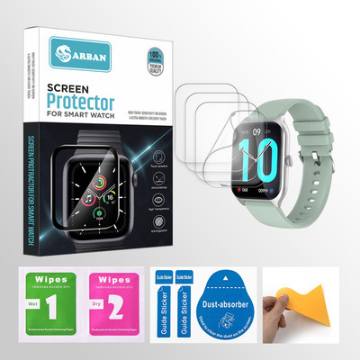 ARBAN Edge To Edge Tempered Glass for Pebble Cruise 1.96 inch Smartwatch 4 PROTECTOR + 4 WIPES + 4 DUST REMOVAL STICKER + 1 WIPER(Pack of 4)