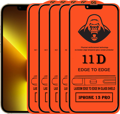 Laxdom Edge To Edge Tempered Glass for APPLE IPHONE 13 PRO(Pack of 5)