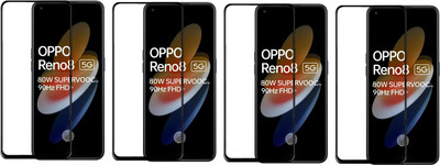 ISAAK Edge To Edge Tempered Glass for OPPO Reno8 Pro 5G Edge to Edge, Full Glue, 11D Tempered Glass(Pack of 4)