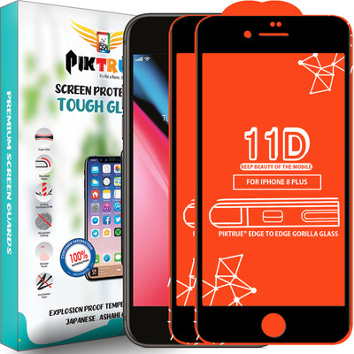 PikTrue Edge To Edge Tempered Glass for Apple iPhone 8 Plus(Pack of 2)