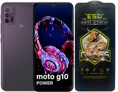 Blate Edge To Edge Tempered Glass for Motorola Moto G10 Power, ESD Tempered Glass, ESD Screen Protector, Anti Static, Screen Protector(Pack of 1)