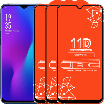 Qyist Edge To Edge Tempered Glass for Oppo R17(Pack of 3)