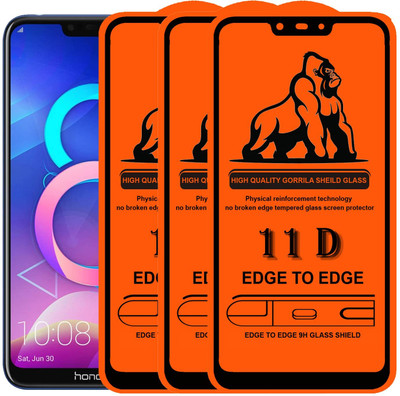 9H Edge To Edge Tempered Glass for Honor 8C -11D -Edge-to-Edge Full Screen Coverage with Easy Installation Kit (Anti-Scratch)-11D(Pack of 3)
