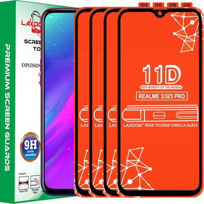 Laxdom Edge To Edge Tempered Glass for REALME 3 PRO(Pack of 4)