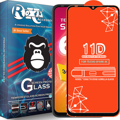 Roxel Edge To Edge Tempered Glass for Tecno Spark 8C(Pack of 1)