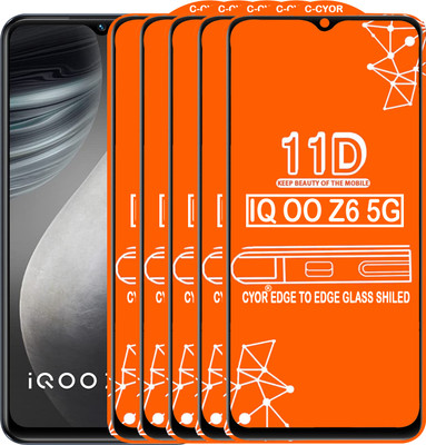 CYOR Edge To Edge Tempered Glass for IQOO Z6 5G(Pack of 5)