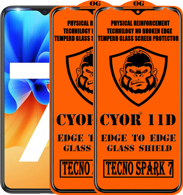CYOR Edge To Edge Tempered Glass for TECNO SPARK 7(Pack of 2)
