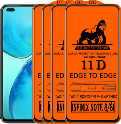 TWIGLO Edge To Edge Tempered Glass for INFINIX NOTE 8I(Pack of 4)