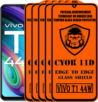 CYOR Edge To Edge Tempered Glass for VIVO T1 44W(Pack of 5)
