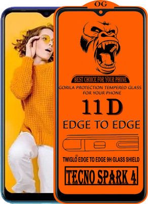 TWIGLO Edge To Edge Tempered Glass for TECNO SPARK 4(Pack of 1)