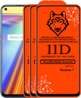 DeepzHub Edge To Edge Tempered Glass for Realme 7(Pack of 3)