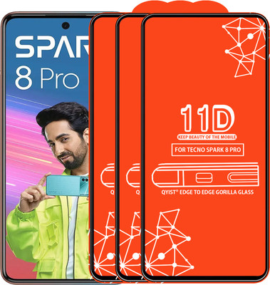 Qyist Edge To Edge Tempered Glass for Tecno Spark 8 Pro(Pack of 3)