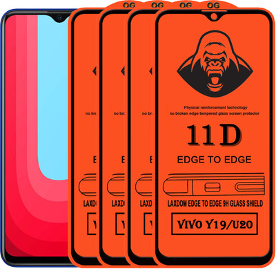 Laxdom Edge To Edge Tempered Glass for VIVO Y19(Pack of 4)