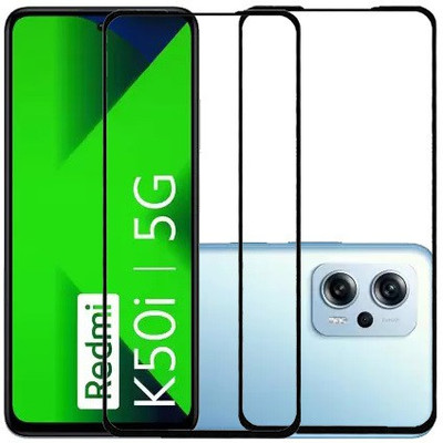 ECMERED Edge To Edge Tempered Glass for Redmi K50i, Redmi K50i 5G(Pack of 2)