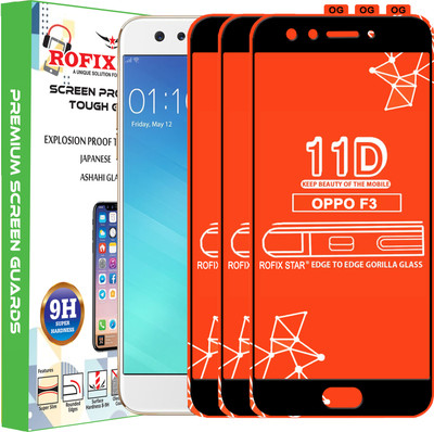 Rofix star Edge To Edge Tempered Glass for Oppo F3(Pack of 3)
