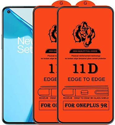 HIE POWER Edge To Edge Tempered Glass for Oneplus 9R -11D Glass (Pack Of 2)(Pack of 2)