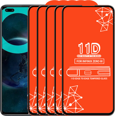 Qyist Edge To Edge Tempered Glass for Infinix Zero 8I(Pack of 5)