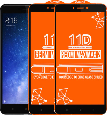 CYOR Edge To Edge Tempered Glass for REDMI MI MAX(Pack of 2)