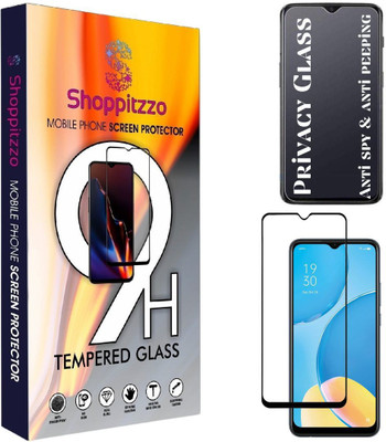 Shoppitzzo Edge To Edge Tempered Glass for OPPO A53s 5G,OPPO A15s/*Privacy-Anti Spy*Tempered Glass/Full Screen Coverage-Edge to Edge/9H(Pack of 1)