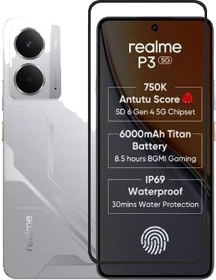 welldesign Edge To Edge Tempered Glass for RealMe P3 5G, realme P3 5G(Pack of 1)