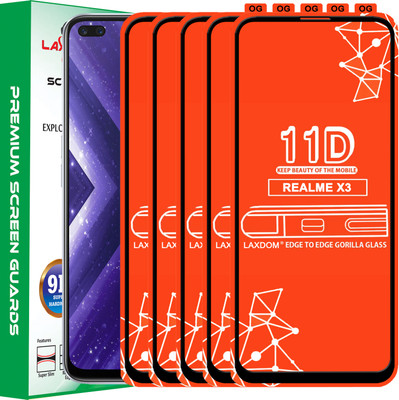 Laxdom Edge To Edge Tempered Glass for REALME X3(Pack of 5)