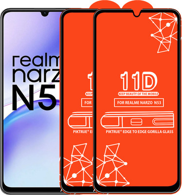PikTrue Edge To Edge Tempered Glass for REALME NARZO N53(Pack of 2)