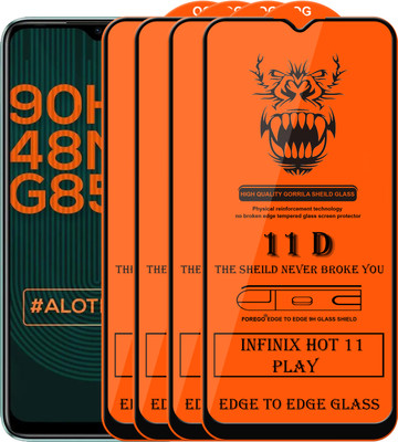 Forego Edge To Edge Tempered Glass for Infinix Hot 11 Play(Pack of 4)