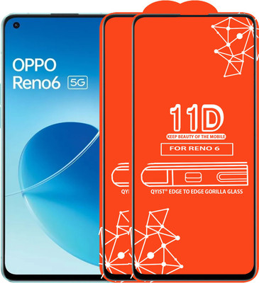 Qyist Edge To Edge Tempered Glass for Oppo Reno 6(Pack of 2)