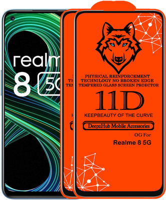 DeepzHub Edge To Edge Tempered Glass for Realme 8 5G(Pack of 2)