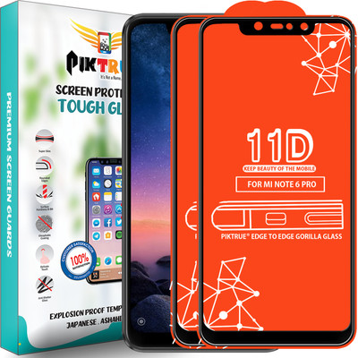 PikTrue Edge To Edge Tempered Glass for Mi Redmi Note 6 Pro(Pack of 2)