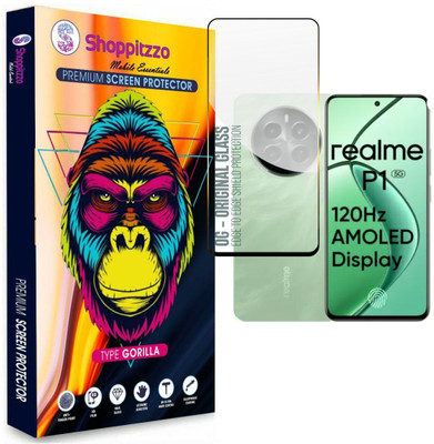 Shoppitzzo Edge To Edge Tempered Glass for Realme P1| Realme C65(6.67 Inch)**DuraGlass**Millitary Grade-Anti Explosion-Tempered Glass/Full Screen Coverage-Edge to Edge/9H Hardness/With Easy Installation Kit(Pack of 1)